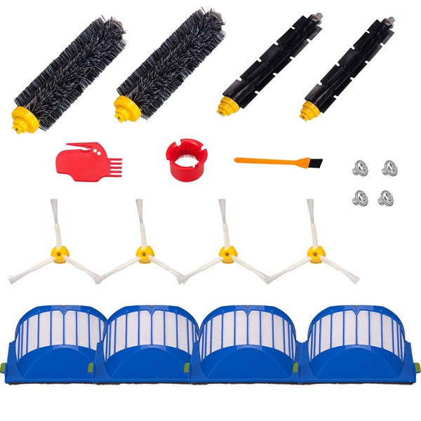 Hongfa Replacement for Roomba 614 Parts, Replenishment Kit Parts for Roomba 690 680 650 660 651 614 652 and 500 Series 595 585 564,Included Side Brush,Bristle Brush and Flexible Brush