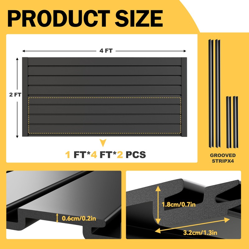 RORA Slat Wall Paneling Garage Slat Wall Storage Systems 2x4