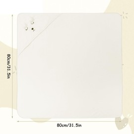 Aolso Baby Towels with Hood, Baby Bath Towels, 80x80cm Soft and Absorbent Large Baby Bath Towel for Newborn and Infant, Toddler Bath Towel for Boys and Girls (White)