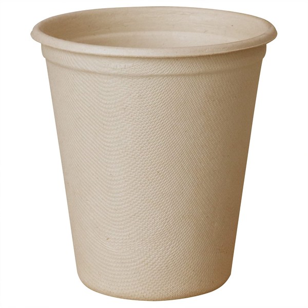 CantaGreen 50 Count 11.5 OZ Compostable Drinking Cups， Bagasse and Bamboo Fibre Biodegradable Cup，Unbleached