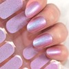 LIFOOST Semi Cured Gel Nail Strips Glitter Nail Art Stickers