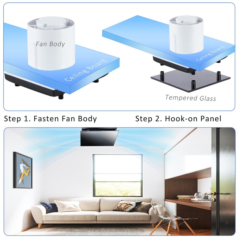 Hose Vary Upgraded Glass Panel, 4inch Window Wall Extractor Fan,