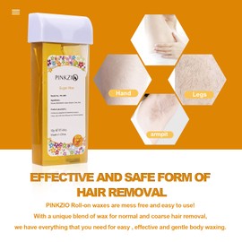 PINKZIO Sugar Roll On Wax, Hair Removal Wax Cartridge, Body Waxing, 3.52 Oz