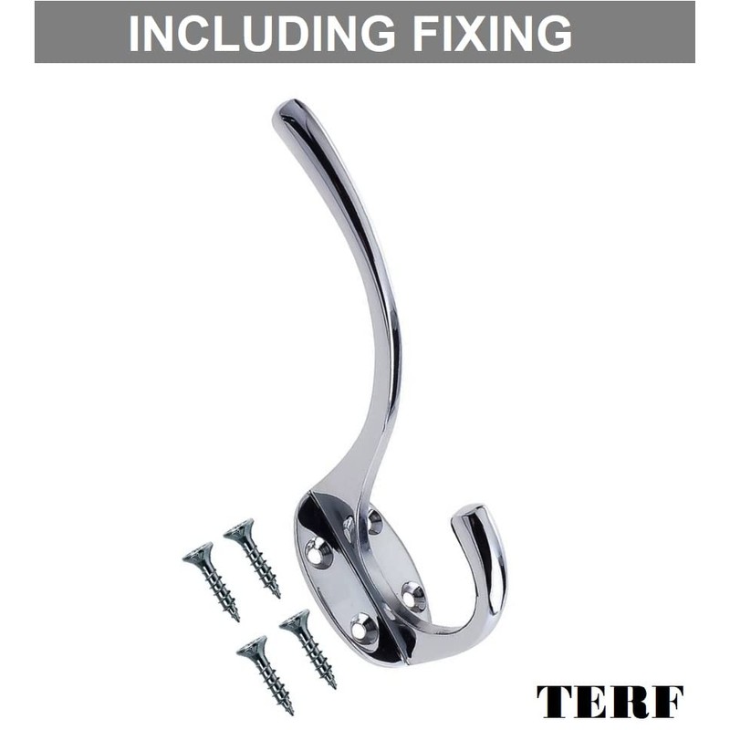 TERF® Polished Chrome Double Wall Mounted & Door Hooks Hat