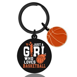 UIWIHHP Basketball Gifts for Girls Basketballs Keychain Gifts for Teen Girls Friend Sister Daughter Unique Birthday Gift for Women Basketballs Stuff Just A Girl Who Loves Basketball Keyring