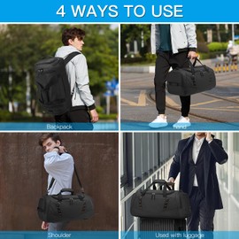 Travel Bag Men's Sports Bag Medium 40L Training Bag Women with Backpack Weekender Fitness Bag for Sports, black, travel bag