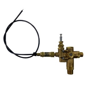 1/2" Compression Side Inlet for Copper Tubing, Combo Unloader Pilot Check Valve with Throttle Control Cable for 6.5HP Max Gas air Compressors (095-125 PSI, 36" Throttle Control Cable & Unloader Valve)