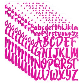 520pcs Vinyl Alphabet Stickers, 10 Sheets 1inch 2inch Capital Letter Stickers Practical Self Adhesive Letters Stickers for Crafts Outdoor Signs Poster Mailbox Windows Car (Rose red)