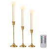 CMTDRE Candlestick Holder Set of 3, with 3 Flameless Candles