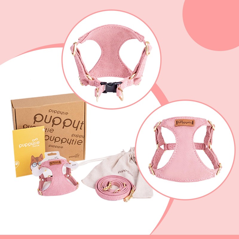 Puppytie No Pull XXS Puppy Harness with Multifunction Dog Leash,Soft