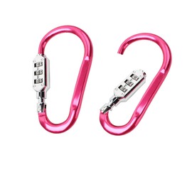 MyyYiTar Large 3.8 inch Carabiner with Built-in 3-Digit Combination Lock – Durable Aluminum Alloy, Keyless Security for Everyday Use（Rose Pink）