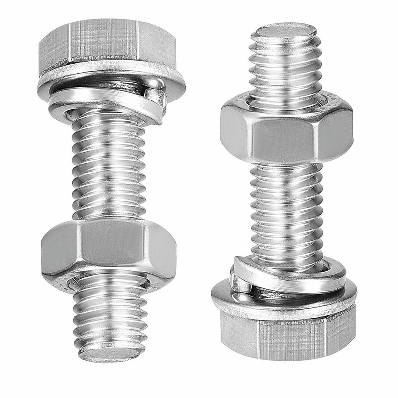 2 Piece Flange Bolt Set M10x35mmxP1.5 Stainless Steel Exhaust Gasket