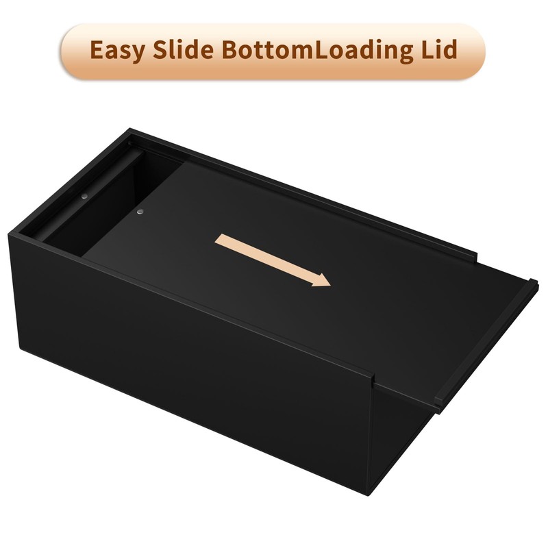 AITEE Acrylic Tissue Box Cover: Black Rectangle Tissue Holder Napkin