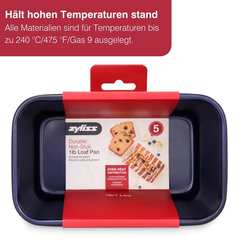 Zyliss E980198 Bread Baking Mould, Non-Stick Coating, Carbon Steel, Dark