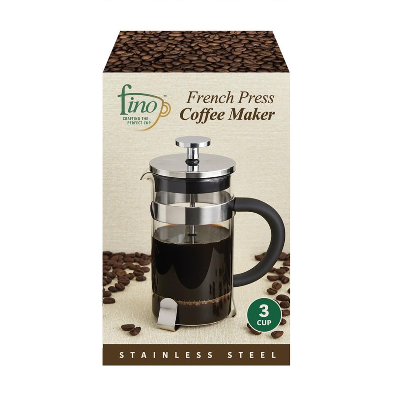 Fino French Press Coffee Maker, Brews Up to 3 Servings,