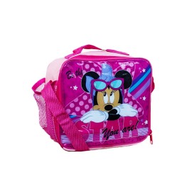 Minnie Mouse Character Lunch Bag for Kids - Insulated with Adjustable Strap - Lightweight and Perfect for School, Nursery, and Travel