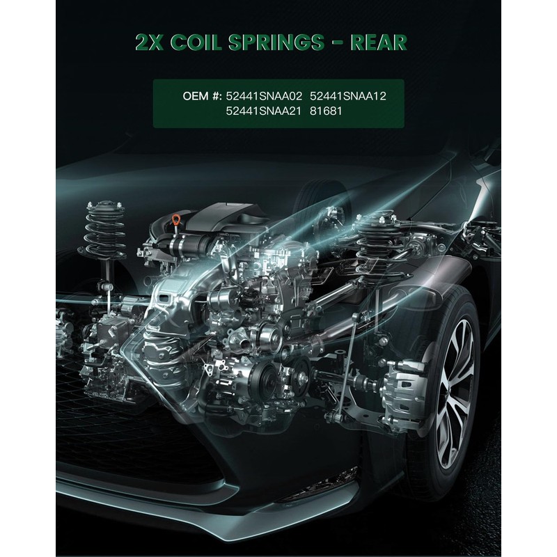 SCITOO 2Pcs Rear Suspension Coil Spring Set Fits 2006 2007