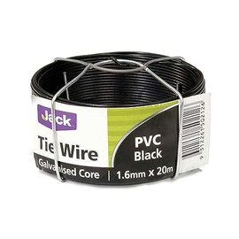 Jack PVC Coated Tie Wire, Black, 1.6 mm x 20 Meter Size