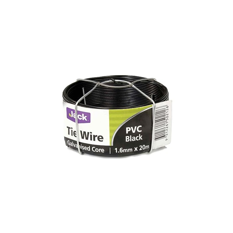 Jack PVC Coated Tie Wire, Black, 1.6 mm x 20
