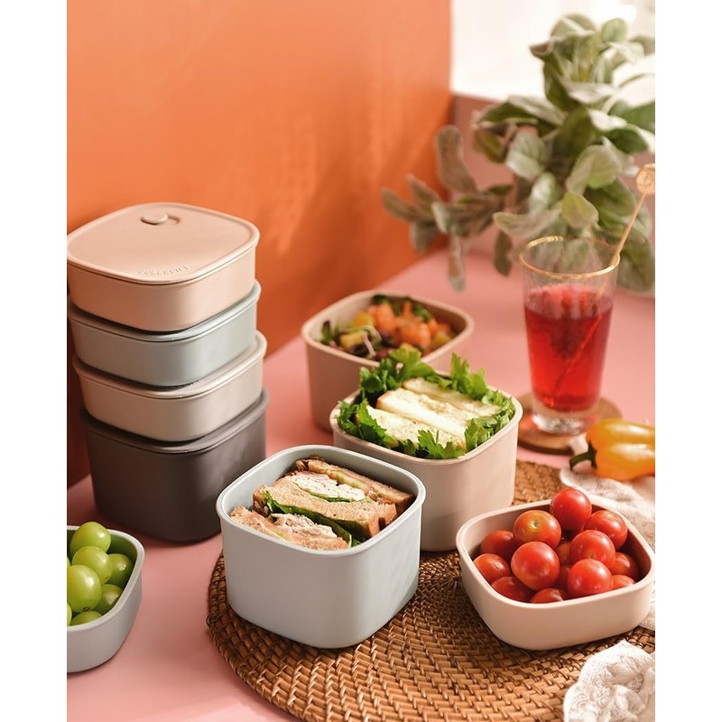 Set of 3, Food Storage Containers with Vented Lids –