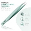 Pointed Tweezers for Eyebrow, Ingrown Hair, Splinter, Blackhead & Tick