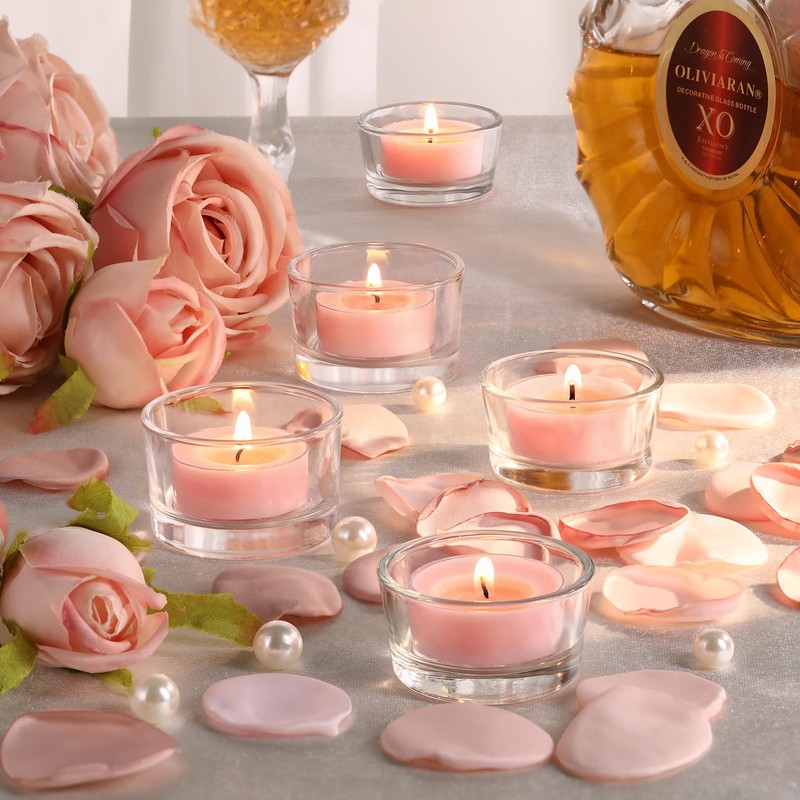 16Pcs Pink Sand Scented Tealight Candles | Soy Wax |