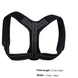 PACKOVE Posture Corrector for Back and Shoulders Adjustable Black Brace for Improved Posture Size S Suitable for Men and Women Comfortable Design for Daily Use
