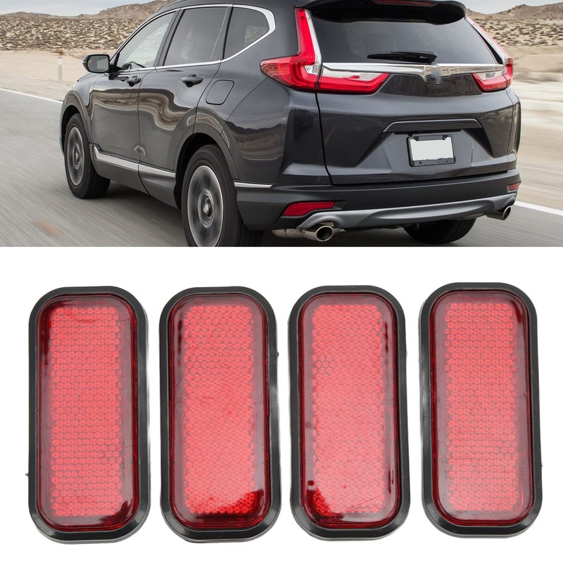 Acouto Car Rectangular Reflector, 4pcs Rectangular Reflector Safety ABS Reflective