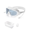 Professional Swimming Goggles, Anti-Fog Lens, White Frame, Adjustable Strap