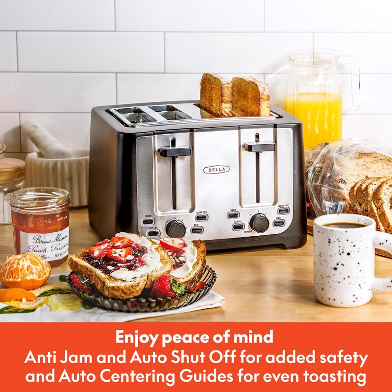 BELLA 4 Slice Toaster with Auto Shut Off - Extra