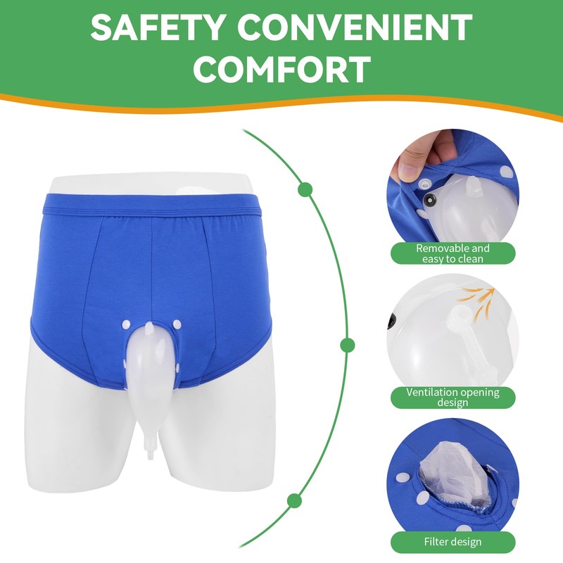 Wearable Urinal for Men, Ventilate Urine Collector, Reusable Urine Bag
