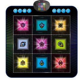 SUNLIN Light Up Dance Mat, Toy Gift for Girls Boys 3-10, Wireless Dance Pad w/ 9 Light-Up Buttons & Bluetooth, Music Pad w/ 4 Game Modes, Volume Control, Birthday Gifts for 3 4 5 6 7 8 Years Old Kids