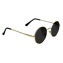 Glassy Mayfair Lennon Retro 70s Premium Polarized Sunglasses Gold Frame