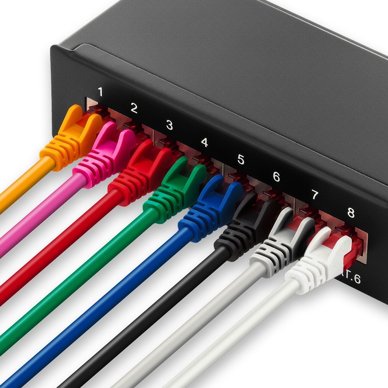 deleyCON 5x 0,5m CAT6 Patchkabel S/FTP PIMF Schirmung CAT-6 RJ45