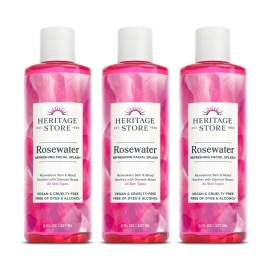 Heritage Store Rosewater Replenishing Facial Splash 8 fl.oz Each (Pack of 3)