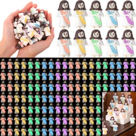 CroBlissful 200 Pcs Glow in The Dark Mini Jesus Figurines Bulk, Luminous Little Pocket Jesus Toy for Vbs Church Gift, Christian Party Favor for Hide and Seek, Sunday School (Multicolor)