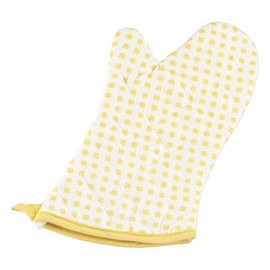 Endoshoji DOCC704 Commercial Oven Mitt, Yellow (1 Pair of Left and Right), Check Cloth, Set of 2