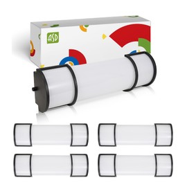 ASD LED 18" Vanity Flush Mount Light Fixture, Linear Bathroom Lighting Bar | 3CCT, Dimmable, Energy Star, ETL Listed | 20W 1650LM 3000-5000K 120V | Long Bath Wall Sconce Over Mirror | Black, 4 Pack