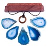 KYEYGWO Blue Agate Discs Geode Wind Chime Sun Catcher Crystal