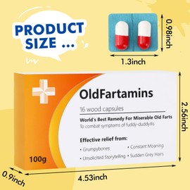 JULEASEL Funny Prank Pill Box, 50th 60th 70th Birthday Gifts for Him, Funny Birthday Gifts for Men, Novelty Joke Gifts for Father, Gag Pill Gifts for Men, April Fools' Day Gag Gifts (OldFartamins)