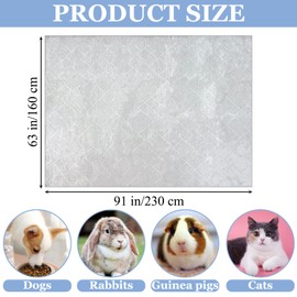 BNOSDM Extra Large Rabbit Cage Liners 91x63 in Washable Bunny Mats Reusable Floor Protect Rug with Anti Slip Bottom, Pet Dog Whelping Pad for Rabbit Puppy Guinea Pig Ferret, Grey