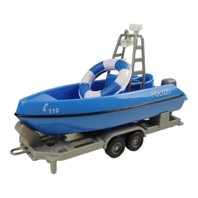 Kids Globe VW Transporter Police with Boat DE Die Cast