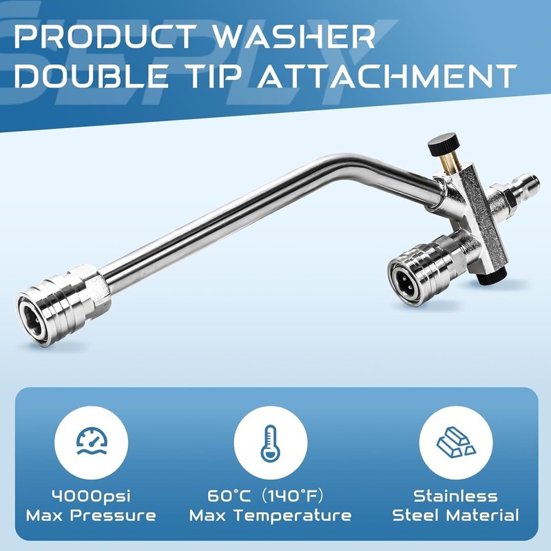 Foam Cannon Dual Connector Accessory, Pressure Washer Double Tip Attachment