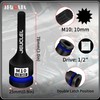 JEUCLEL 2PCS M10 Triple Square Impact Spline Bit Socket, 10mm