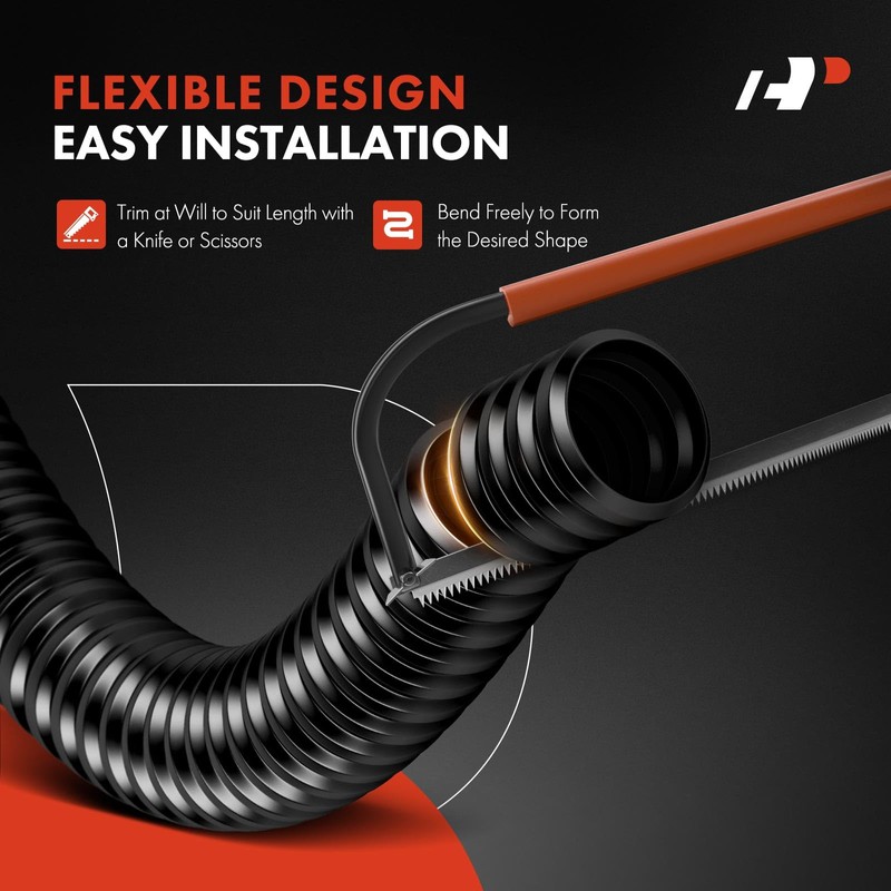 A-Premium 44" Universal Flexible Radiator Hose - Stainless Steel Water