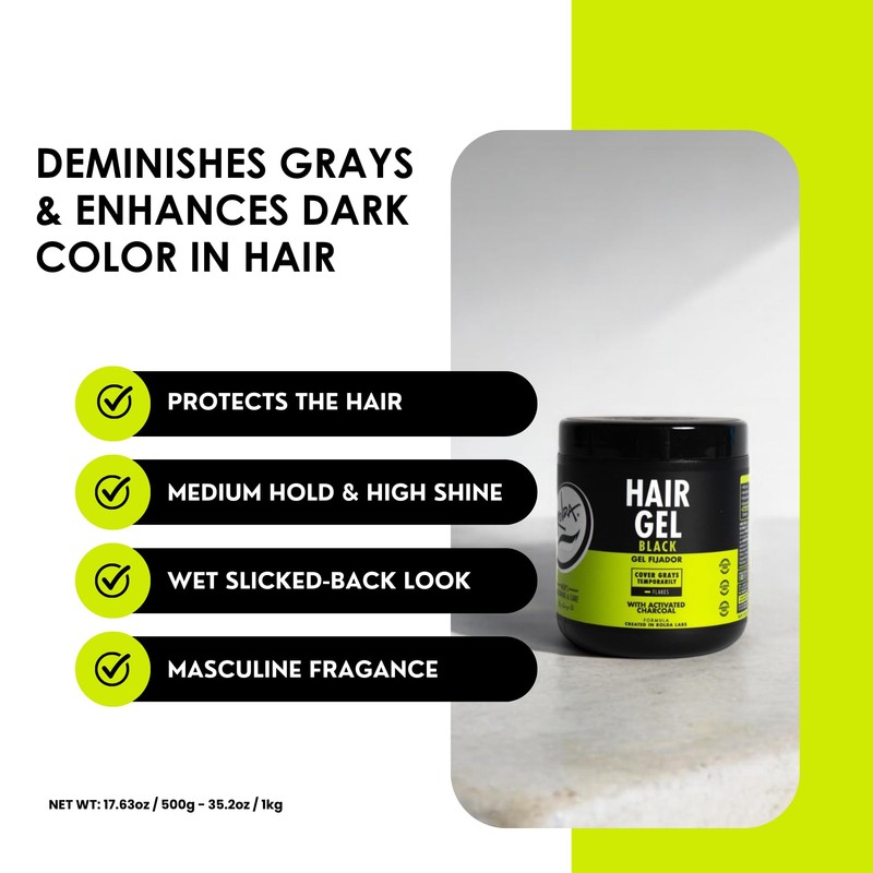 Rolda Black Hair Gel for Men - Medium Hold Styling