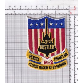 43rd Bombardment Wing B-58 Hustler Patch – Hook and Loop, 4"