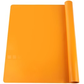 Extra Large Silicone Mats For Kitchen Counter, 27.6'' x 19.7'' Silicone Placemats for Kids, Nonstick Silicone Mat for Baking Crafts, Nonskid Heat Resistant Mat Orange Kids Placemats for Table,1Pcs