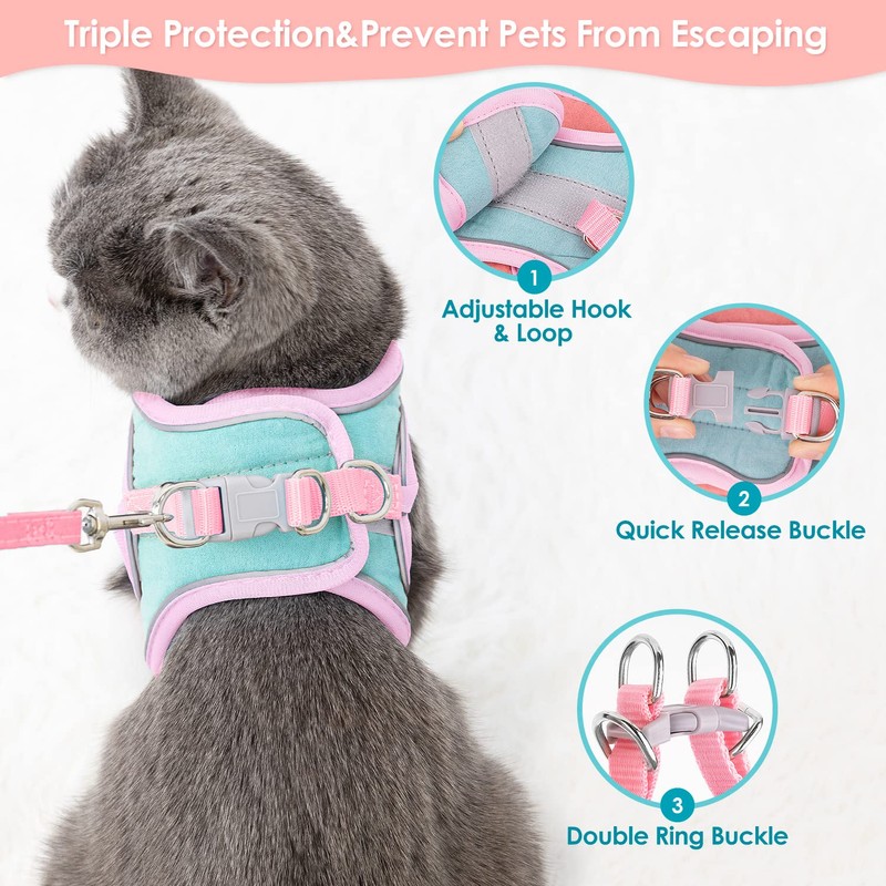 Eyein Cat Harness and Lead Set for Walking, Adjustable Soft