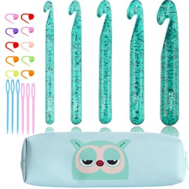 Large Crochet Hooks,25mm 20mm 18mm 15mm 12mm Crochet Hooks for Chunky Yarn,Big 12 mm-25 mm Crochet Hook（Green）